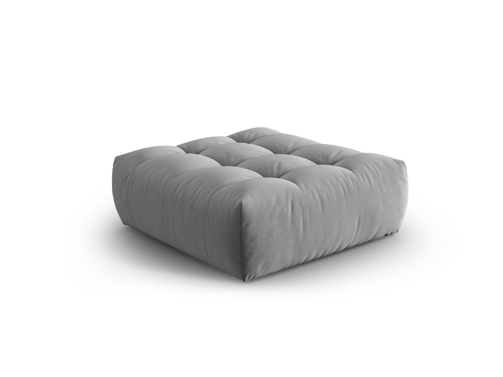 POUF Bloom aus Samt grau - Grau, Textil (101/42/110cm) - Micadoni