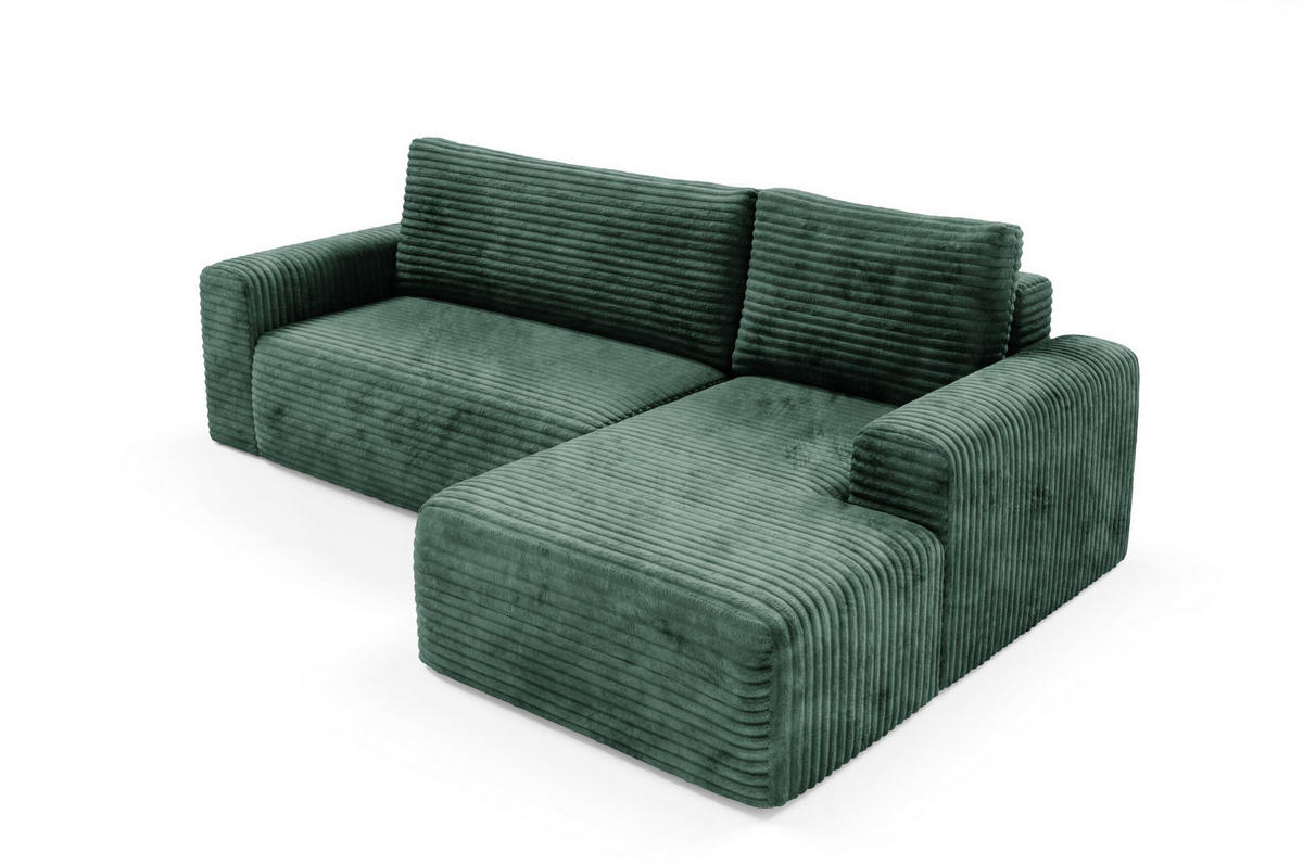ECKSOFA mit Schlaffunktion Grün - Grün, Textil (268/163cm) - Furnisell