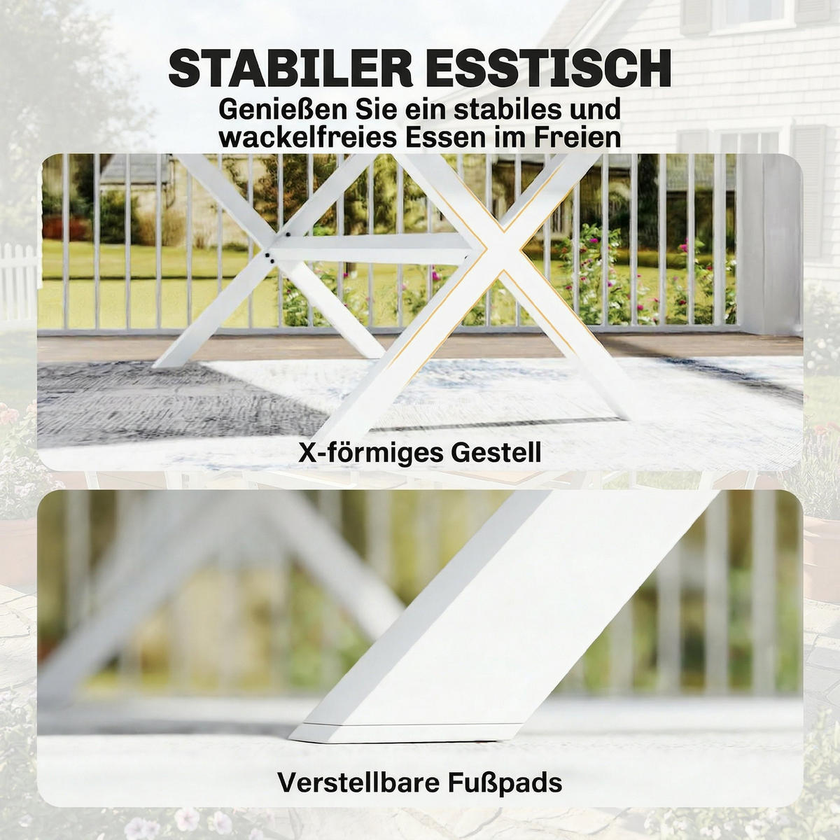 GARTENMÖBEL SET 7-teilig DE-09948 Teak - Teakfarben, Metall - ComfortXL