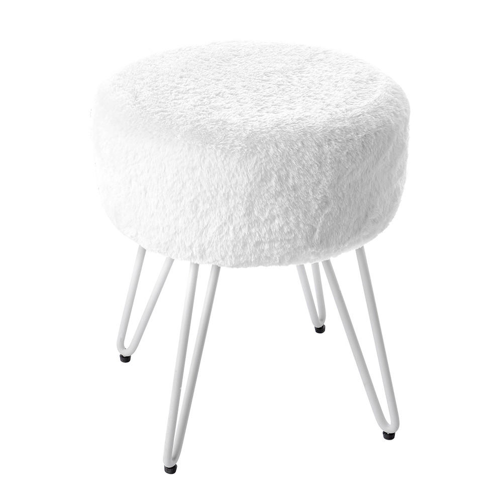 Livingandhome Polsterhocker Weiß 35x42x35 cm
