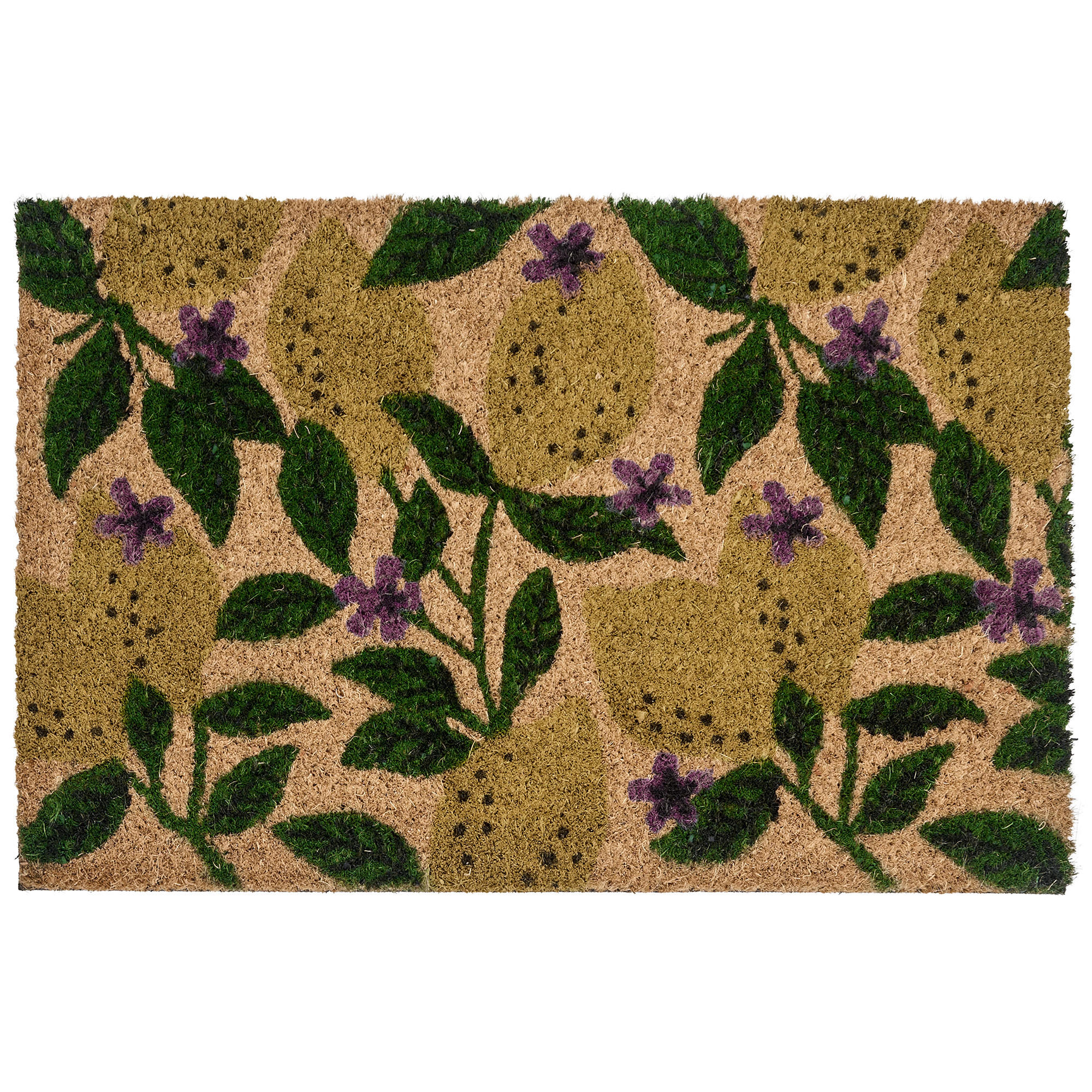 FUSSMATTE Bunt 40/60 cm Zitrone Kokosfasern Tazlina - Multicolor, Textil (40/60cm) - Beliani