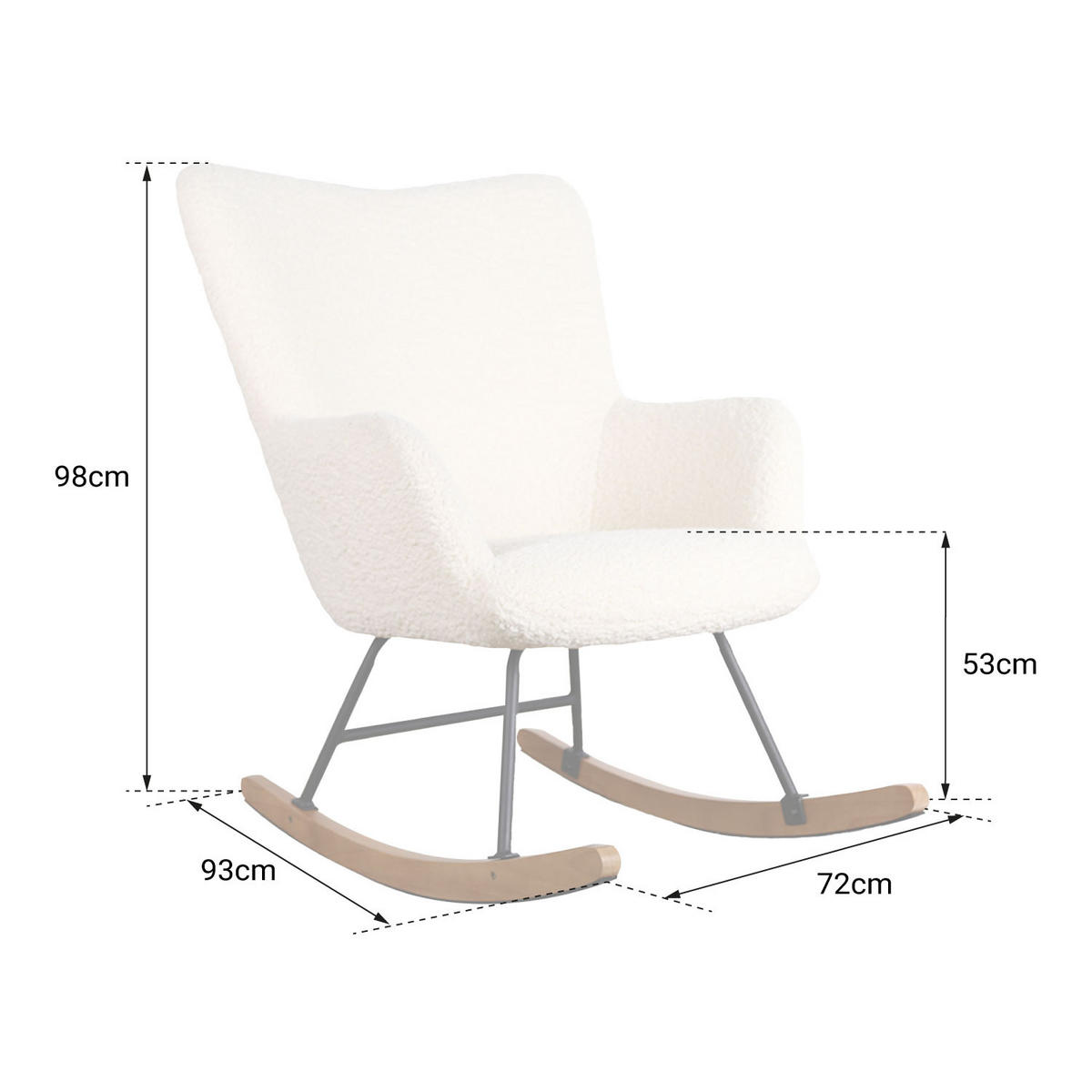 SCHAUKELSTUHL Kaira Beige - Beige, Textil (72/98/93cm) - Happy Garden