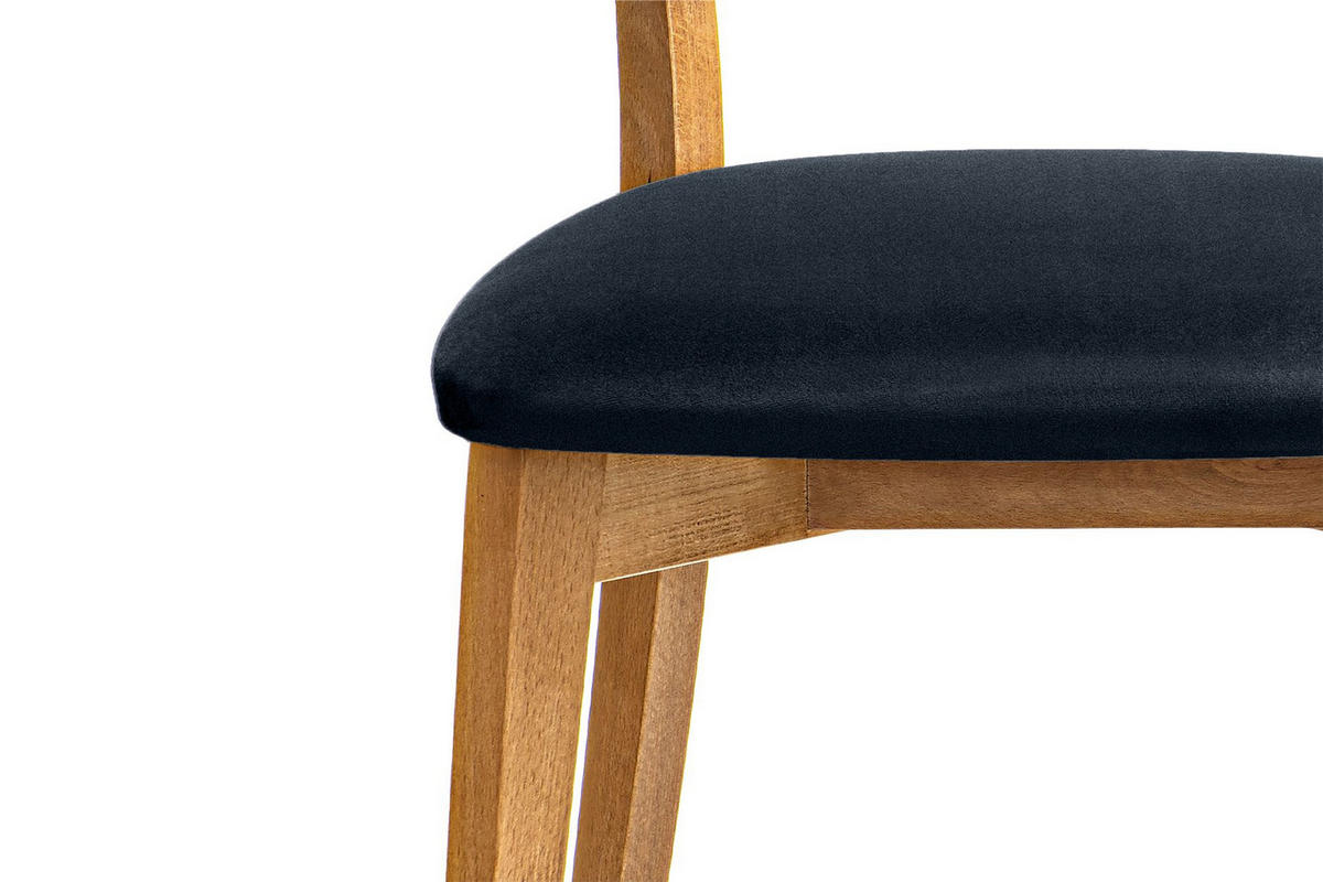 ESSZIMMERSTÜHLE LYCO (2er-Set), marineblau / Eiche hell - Blau/Eichefarben, Holz/Buchenholz (47/81/45cm) - KONSIMO®