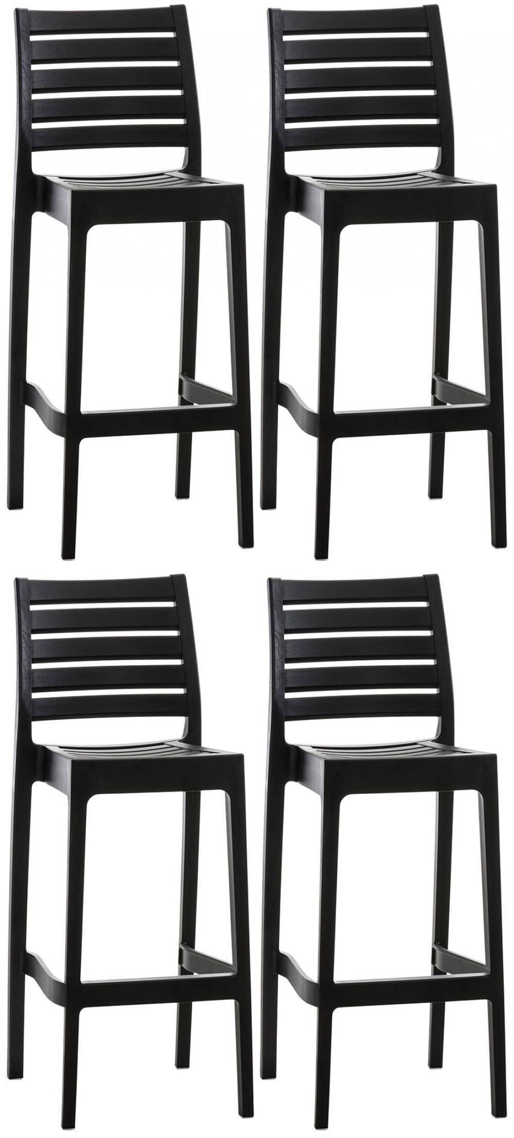 BARHOCKER 4 Kunststoff Schwarz - Chromfarben/Schwarz, Kunststoff (45/105/51cm) - CLP