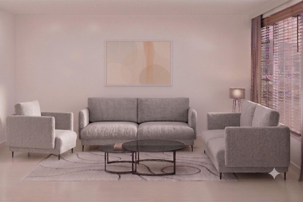SOFA Helmer 3-sitzer In Stoff Baloo - Grau, Holzwerkstoff/Textil (226/95/95cm) - Fun Möbel