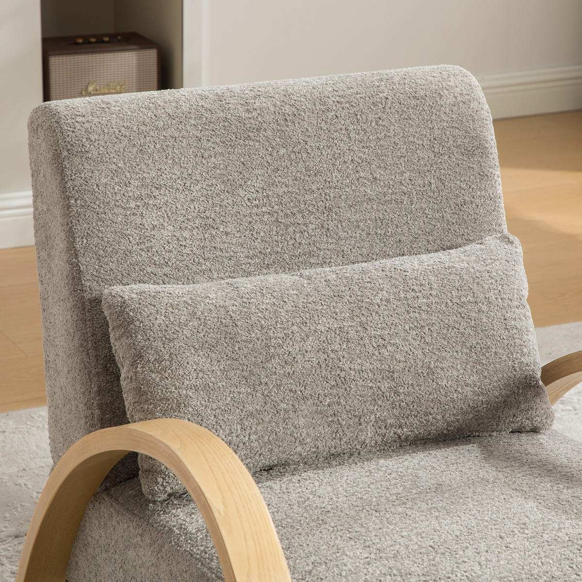 LOUNGESESSEL Chenille mit Holzgestell, DE-42403, Grau - Grau, Holz (70/83.5/82cm) - ComfortXL