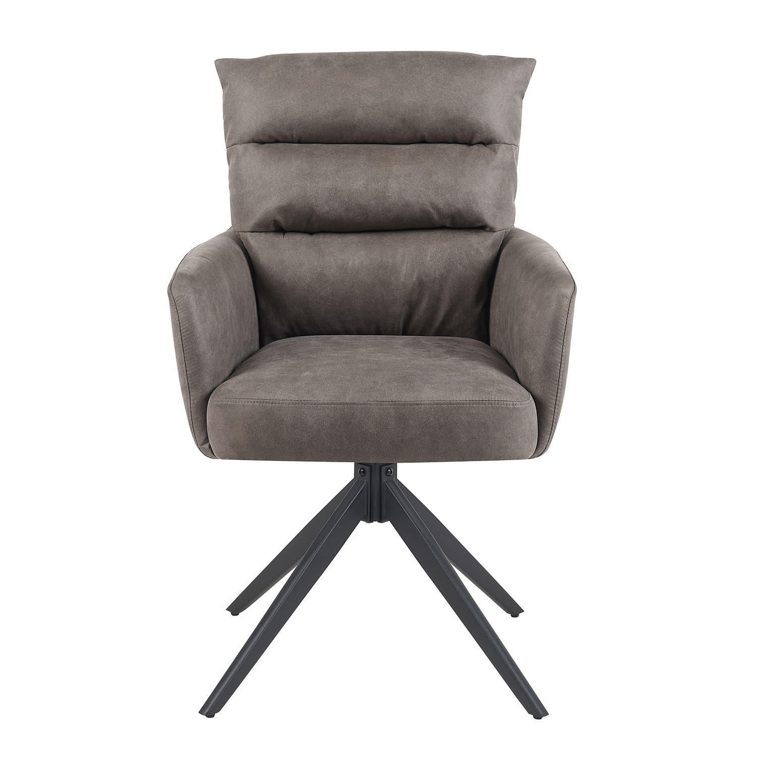 ARMLEHNSTUHL Mika-Alva - Taupe/Schwarz, Textil/Metall (59/94/66cm) - DUBI Möbel