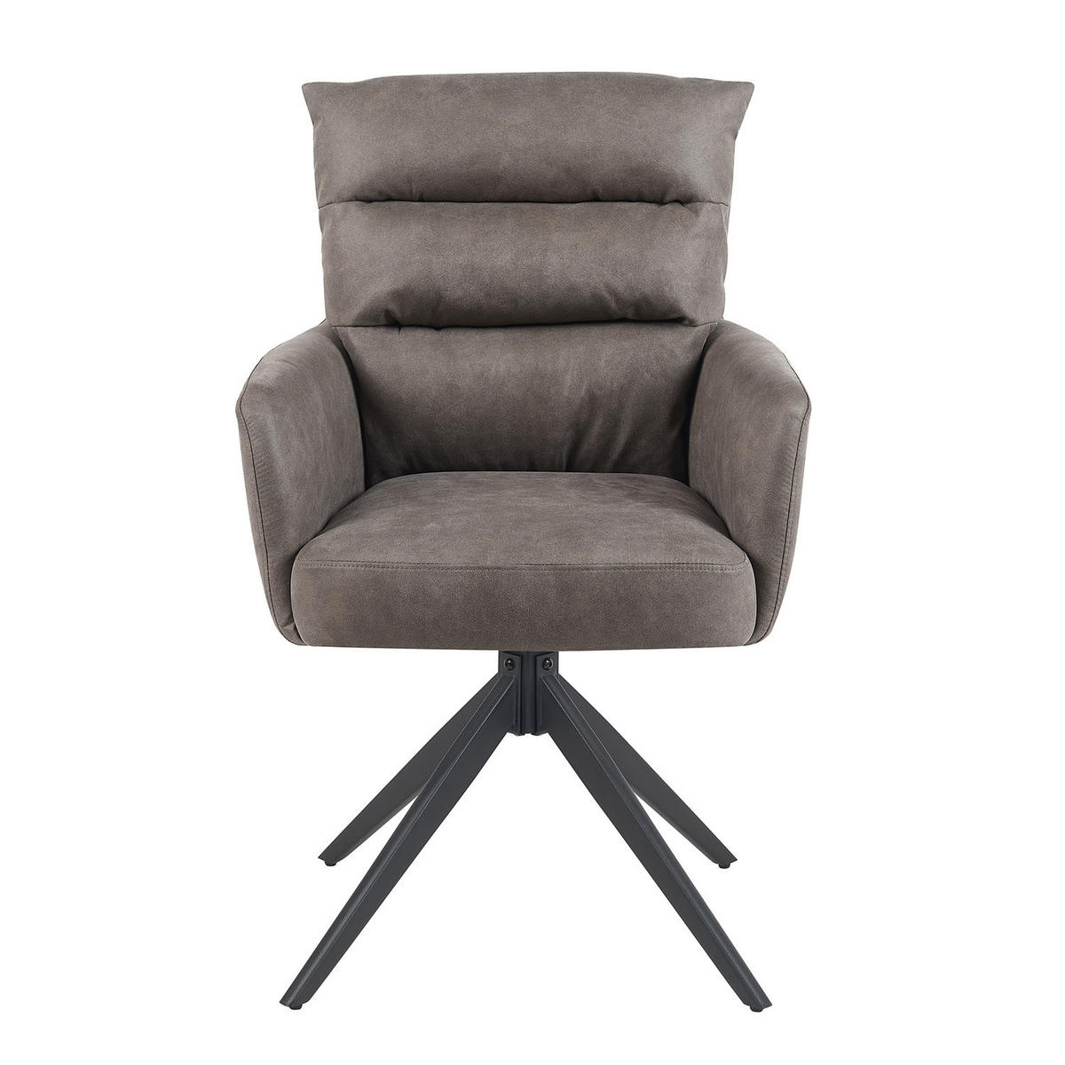 ARMLEHNSTUHL Mika-Alva - Taupe/Schwarz, Textil/Metall (59/94/66cm) - DUBI Möbel