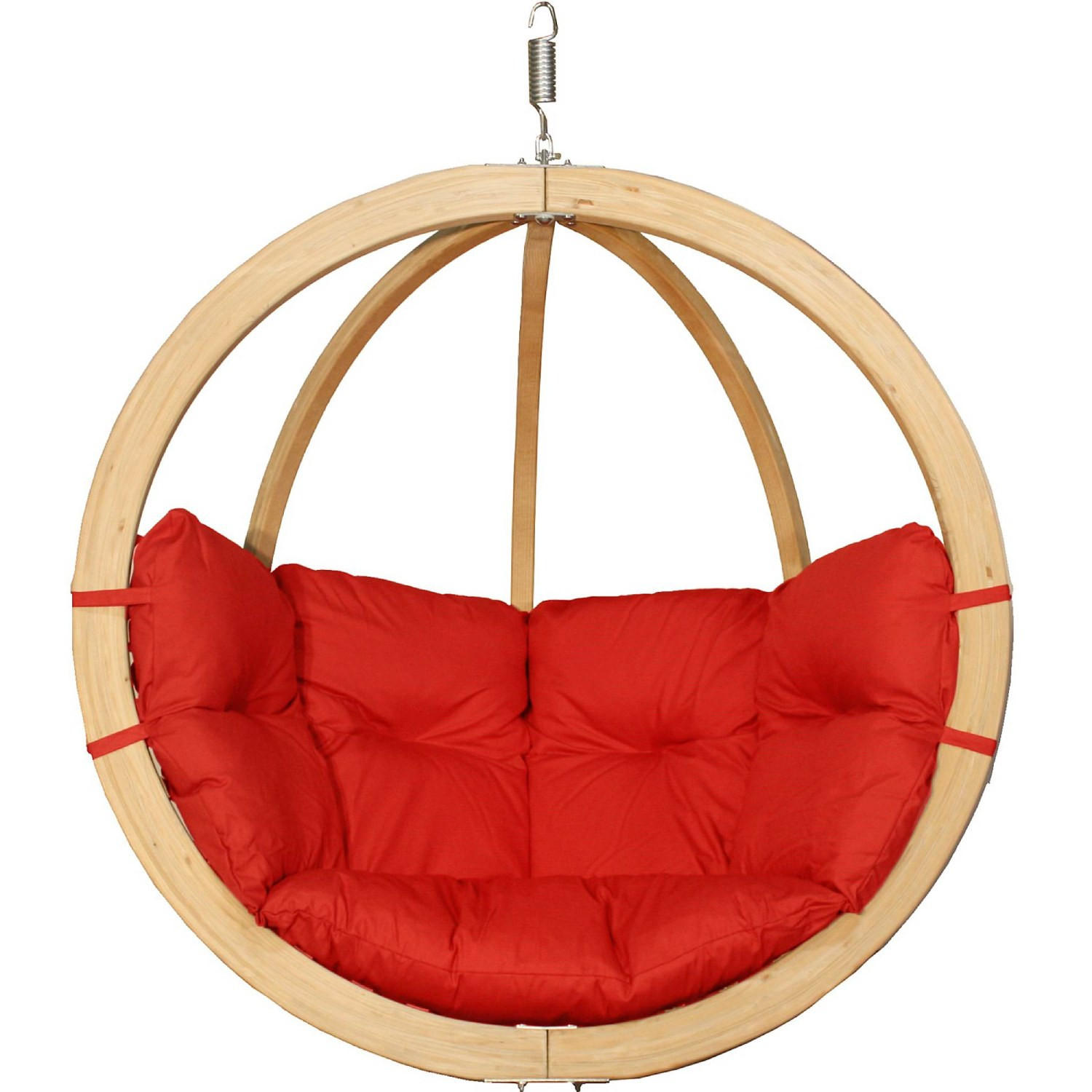 HÄNGESESSEL HIGLO ,Rot - Rot, Holz/Textil (120/82/120cm) - KONSIMO®
