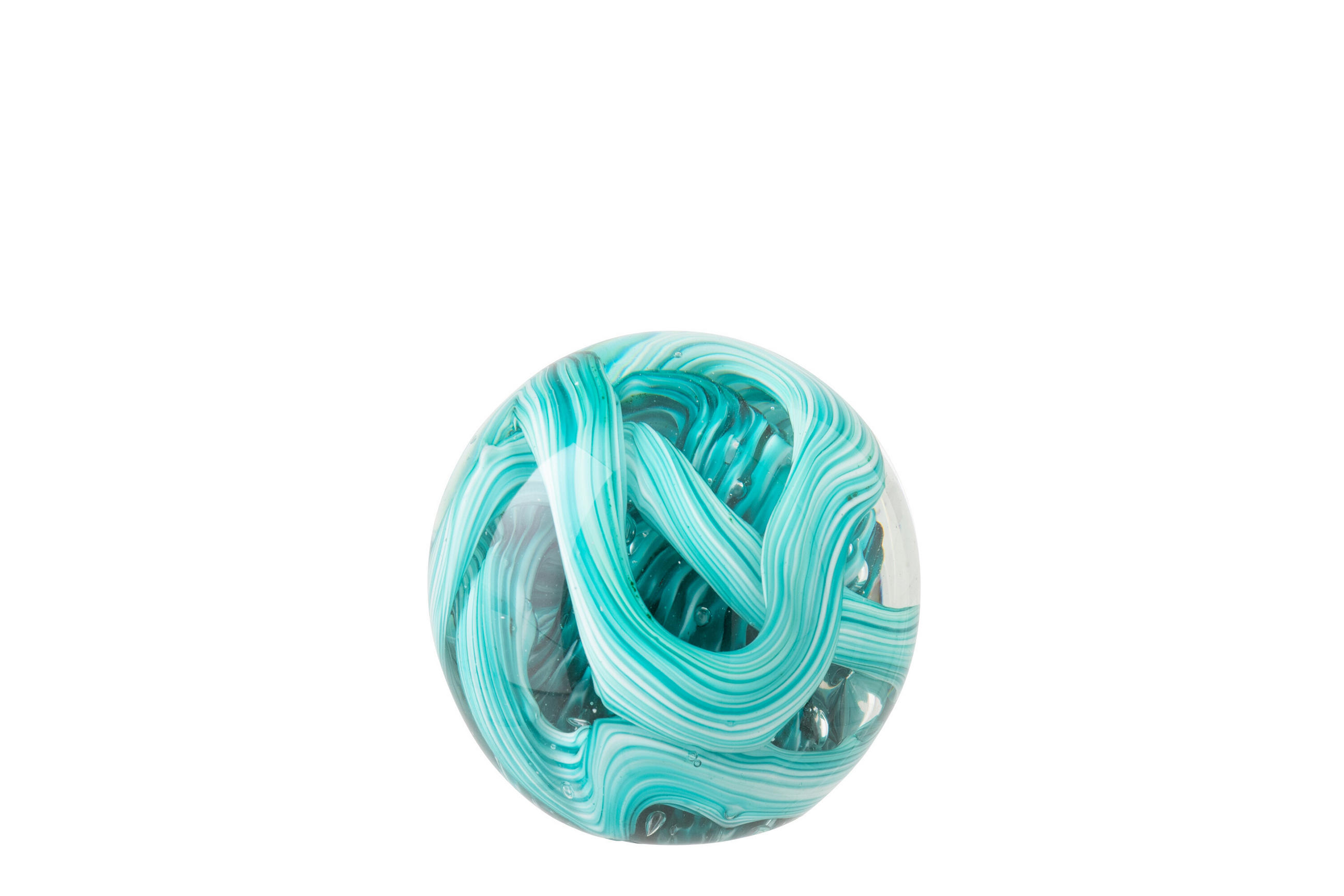 BRIEFBESCHWERER BALL - Blau, Glas (8/8/8cm) - J-Line