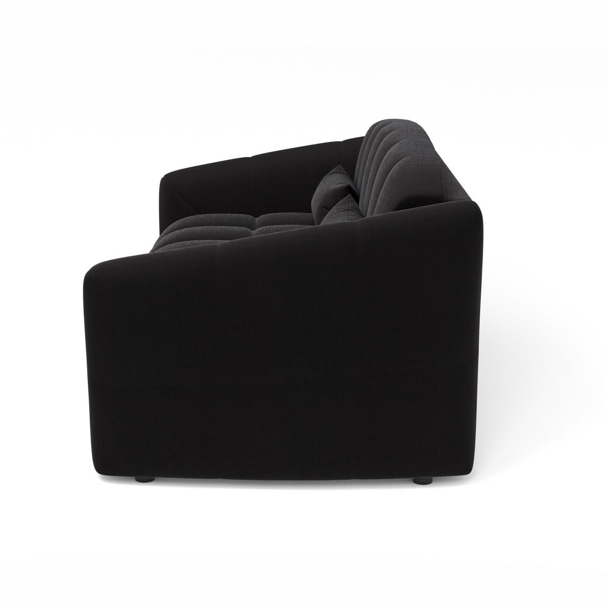 SCHLAFSOFA GERADE Samt Dunkles Anthrazit 205cm - Anthrazit, Textil (205/88/108cm) - Sia Home