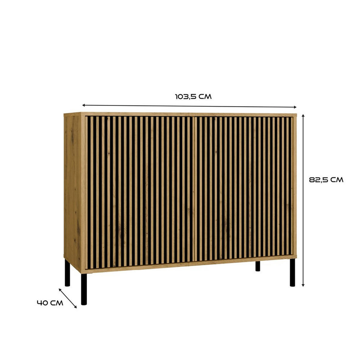 KOMMODE Artisan 104/82,5/40 - Eiche Artisan, Holzwerkstoff (104/83/40cm) - RAUMHIRSCH FURNITURE