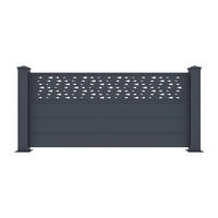 ZAUN - 168cm x 15.3cm - Aluminium - anthrazitgrau - BAZIO - Anthrazit, Metall (168/78cm) - Vente-Unique