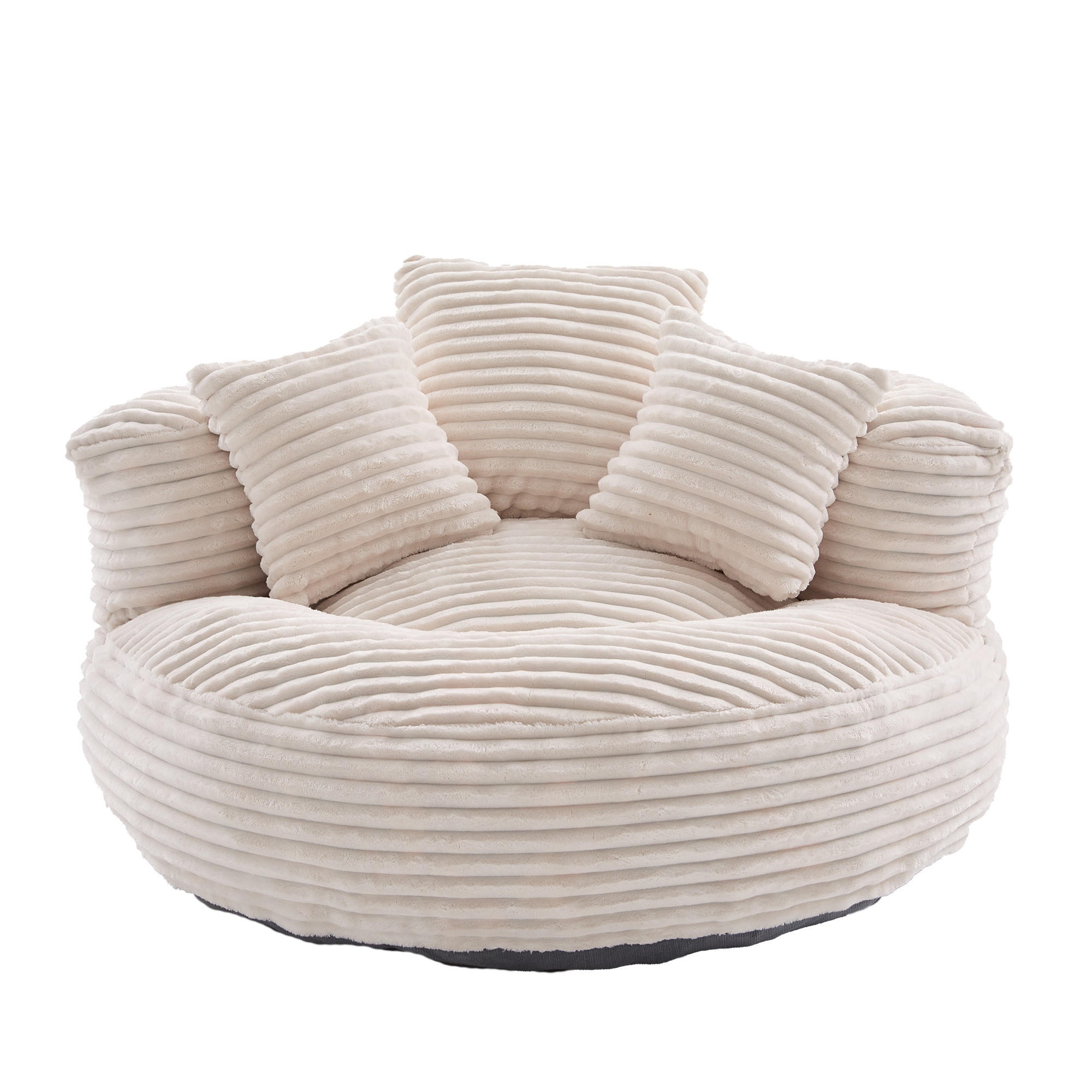 SITZSACK Cord,Sofa mit 3 extra Kopfkissen,Beige - Beige, Textil (108/52/108cm) - LVHOM
