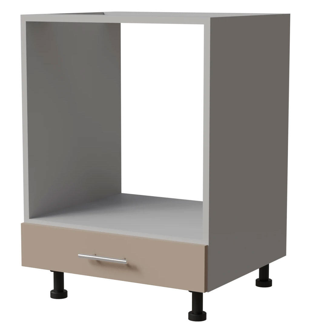 HERDUMBAUSCHRANK Brerra D11K/60 Grau / RAL 1019 graubeige Matt 60 / 50 / 82cm - Beige/Grau, Holz/Holzwerkstoff (60/82/50cm) - Feldmann-Wohnen