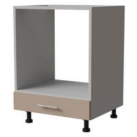 HERDUMBAUSCHRANK Brerra D11K/60 Grau / RAL 1019 graubeige Matt 60 / 50 / 82cm - Beige/Grau, Holz/Holzwerkstoff (60/82/50cm) - Feldmann-Wohnen