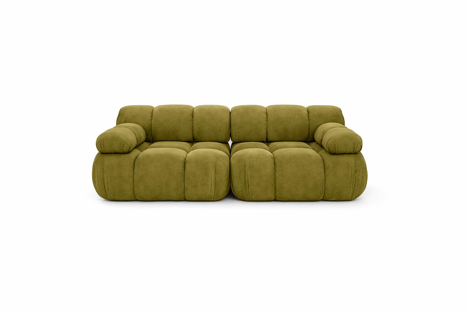 COUCH, 2-Sitzer Modular, Veloursstoff Salvador, Olive, Selia - Olivgrün, Holz (190/70/95cm) - Kaiser Möbel