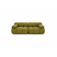 COUCH, 2-Sitzer Modular, Veloursstoff Salvador, Olive, Selia - Olivgrün, Holz (190/70/95cm) - Kaiser Möbel