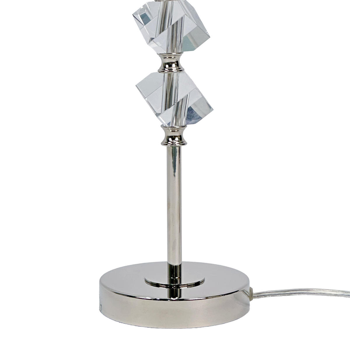 TISCHLEUCHTE - Creme, Glas/Textil (25/25/53cm) - Relaxdays