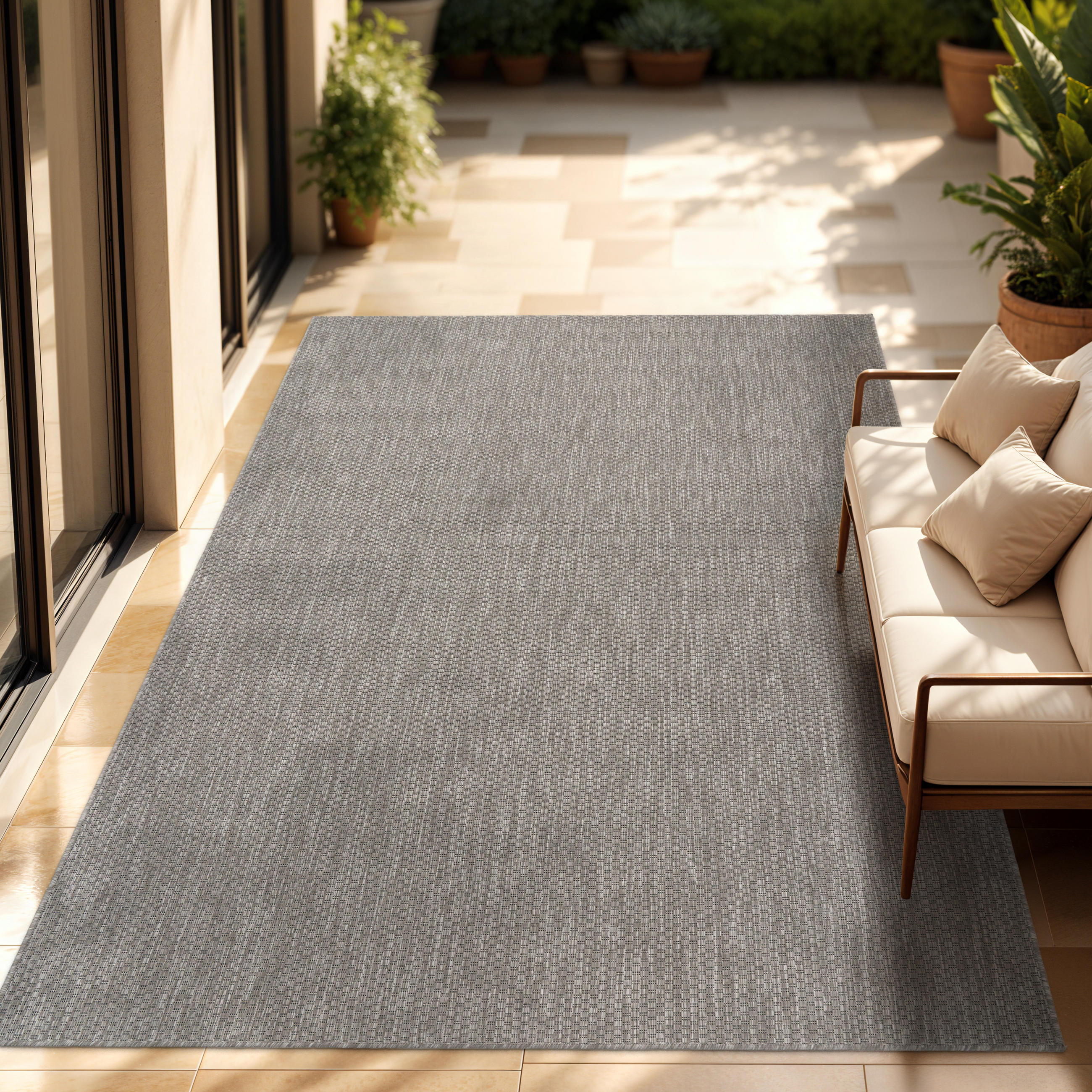 OUTDOORTEPPICH 200/200 cm Venedig 165 - Grau, Textil (200/200cm) - Paco Home