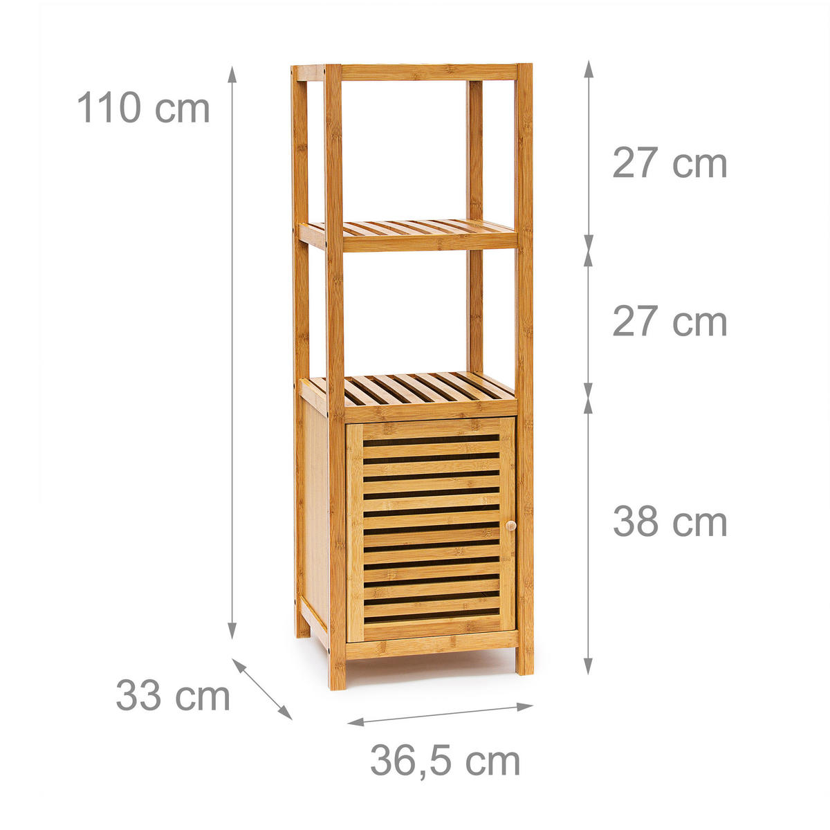 BADREGAL - Hellbraun, Holz (36.5/110/33cm) - Relaxdays