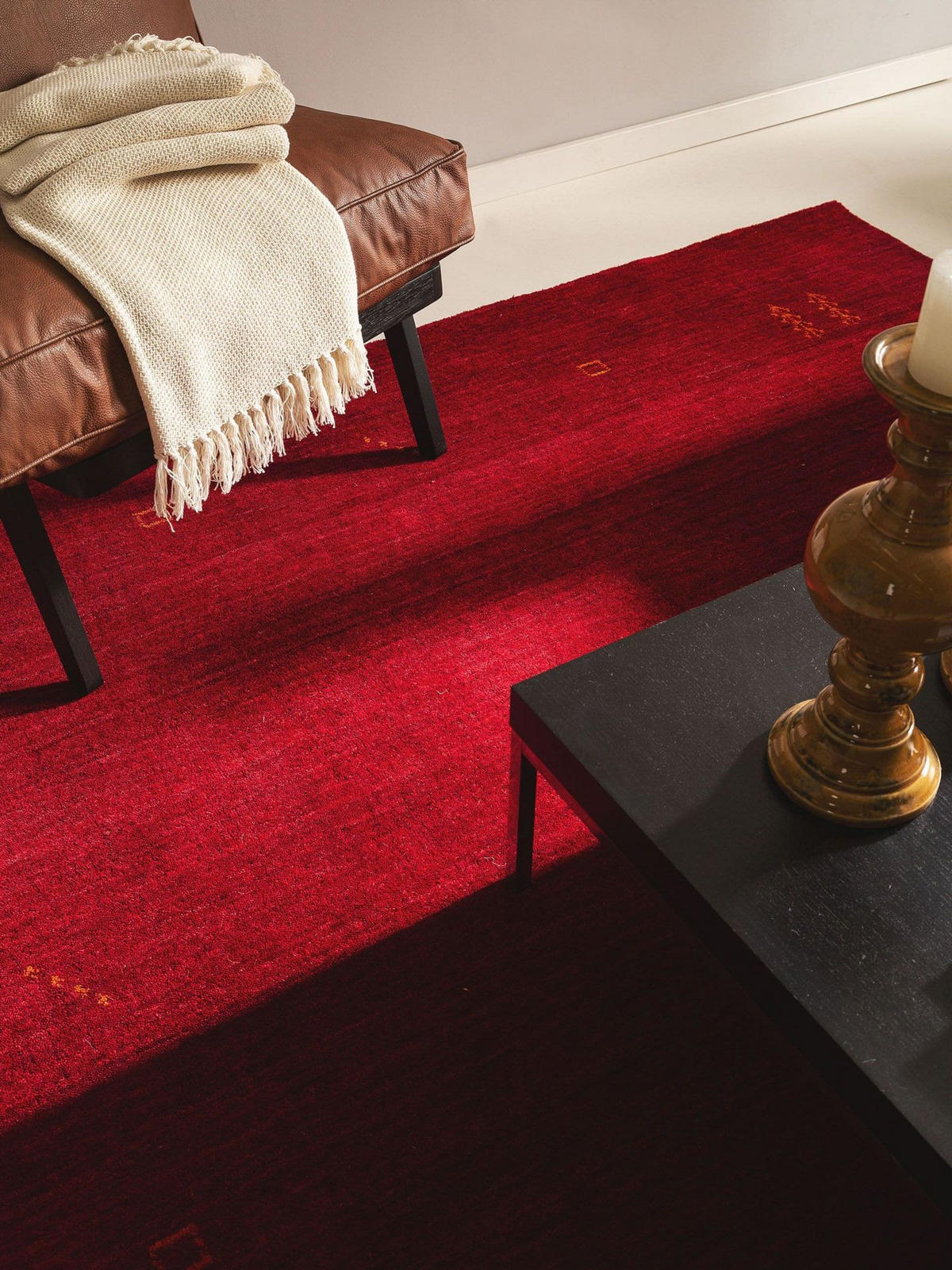 WOLLTEPPICH Jamal Rot 120x170 cm - Rot, Textil (120/1cm) - KUNSTLOFT