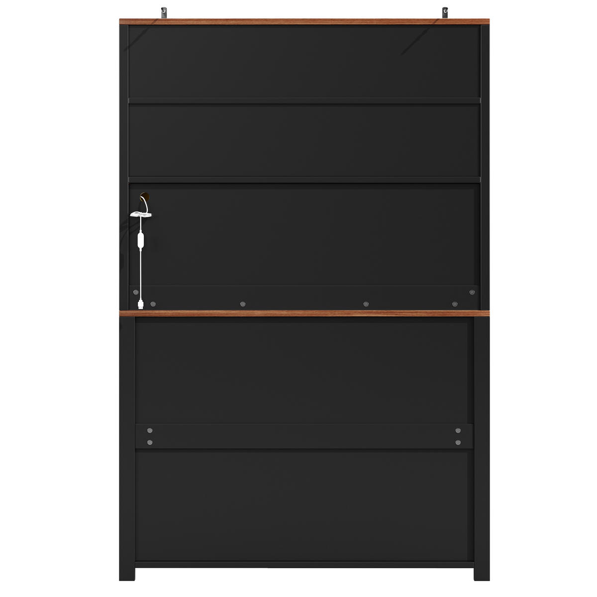 KÜCHENSCHRANK-SET in Schwarz mit Schiebetüren und LED-Beleuchtung für Küche, B115/T40/H174,7 cm - Schwarz, Holzwerkstoff/Metall (115/174.7/40cm) - STILVORA