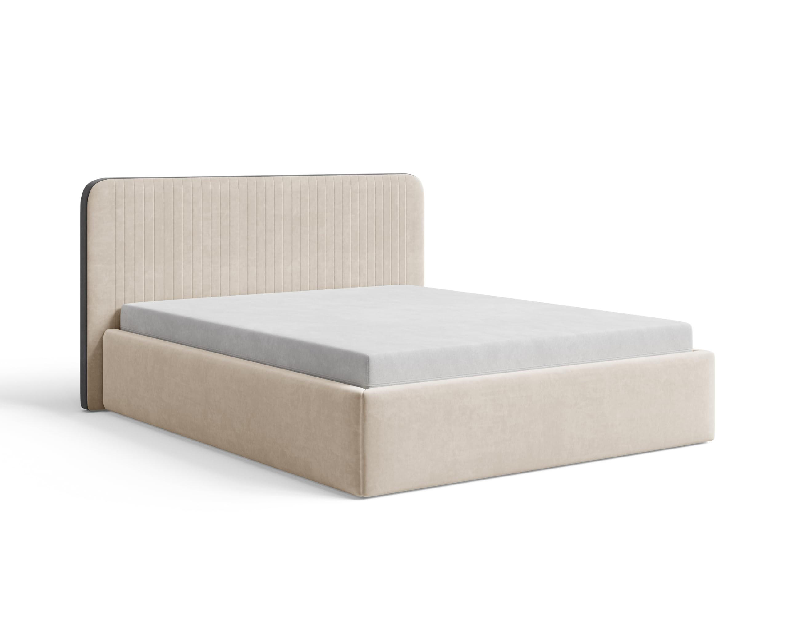 POLSTERBETT 180x200 cm mit Bettkasten, Lattenrost und Kopfteil, Eleganter Matt Velvet-Stoffbezug, Beige - Beige, Holz (180/200cm) - Chilly