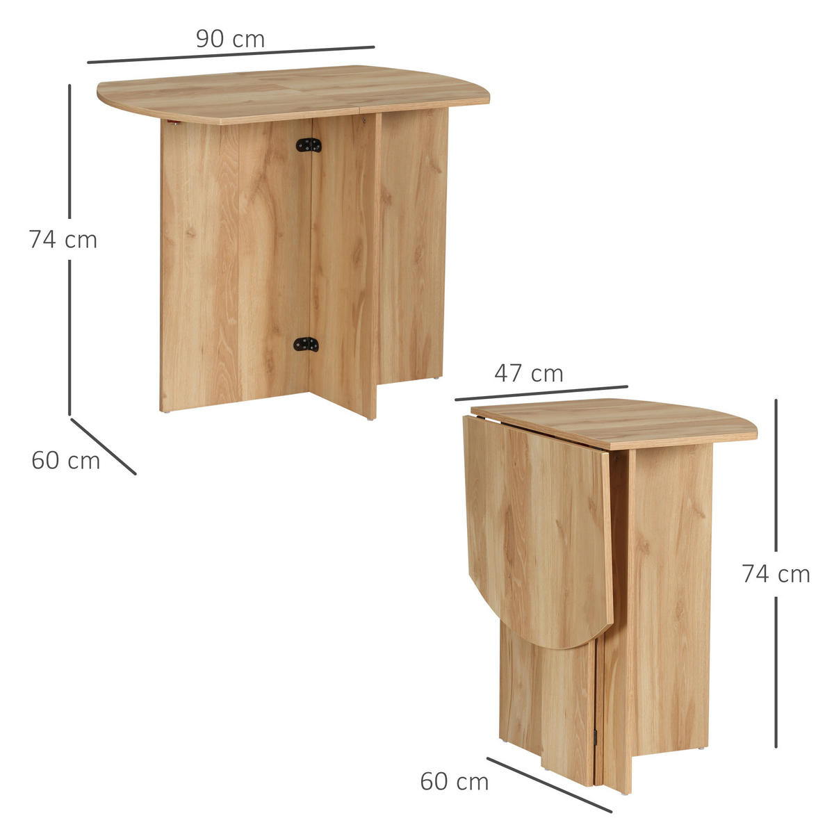 ESSTISCH Eiche 1 Stück - Beige, Kunststoff (90/60/74cm) - GiPP