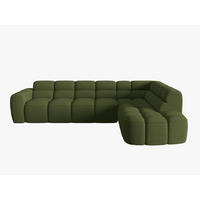 ECKSOFA rechts Lisa aus strukturiertem Stoff grün meliert 5 Sitzplätze - Grün, Textil (234/293cm) - Micadoni