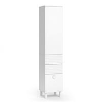 BADSCHRANK Sola Weiß 40.2 x 192.4 cm mit Tür und Schubladen - Weiß, Holzwerkstoff (40.2/192.4/37.2cm) - Vicco