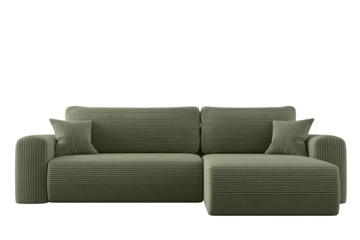 ECKSOFA Mit Schlaffunktion und Stauraum für Bettzeug Capri Stoff Poso Hellgrün Rechts - Hellgrün, Holz/Textil (272/145cm) - Kaiser Möbel