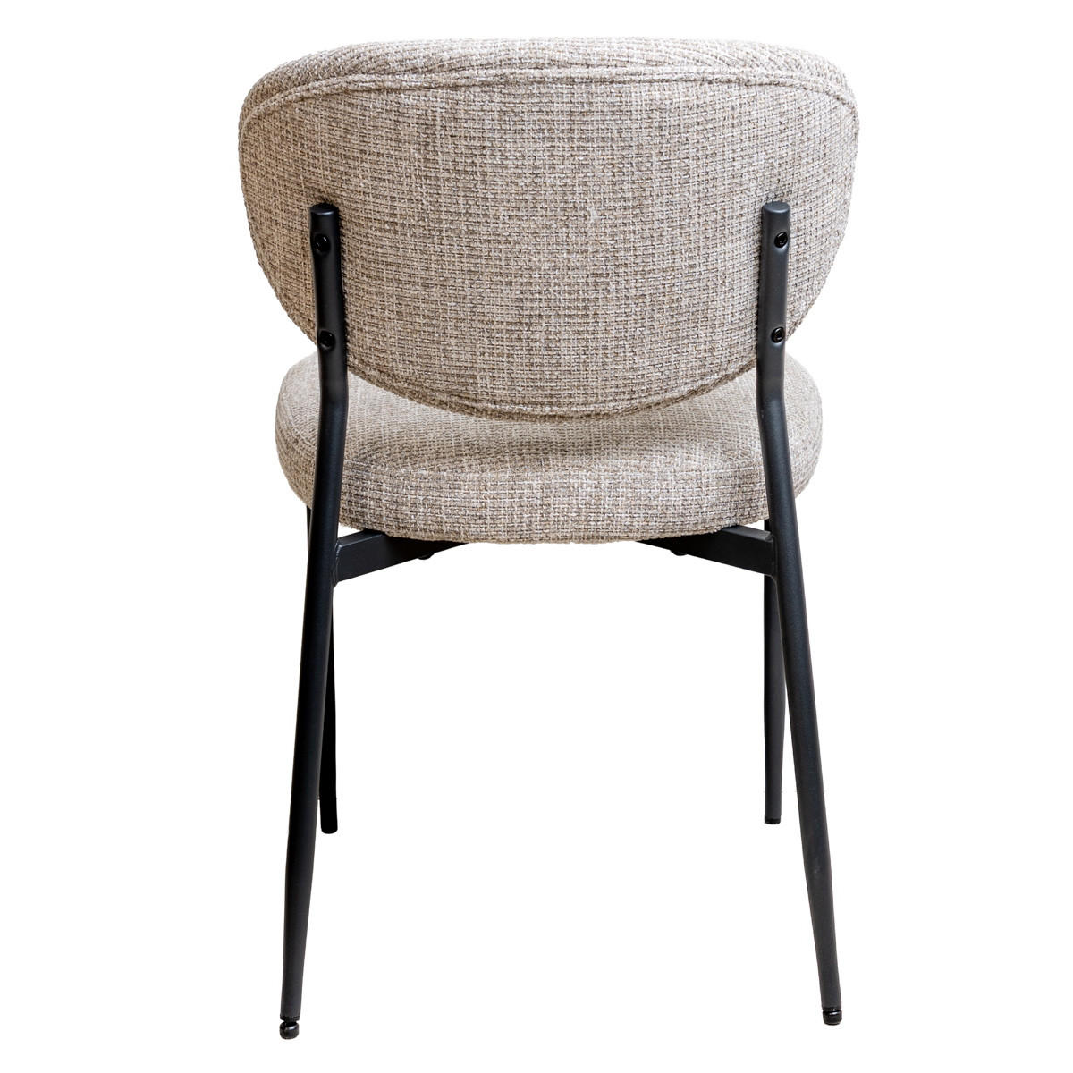 ESSZIMMERSTUHL Vajèn – Beige – Chenille – schwarzes Gestell – 2er-Set - Beige/Schwarz, Textil/Metall (48/80/57cm) - Giga Meubel