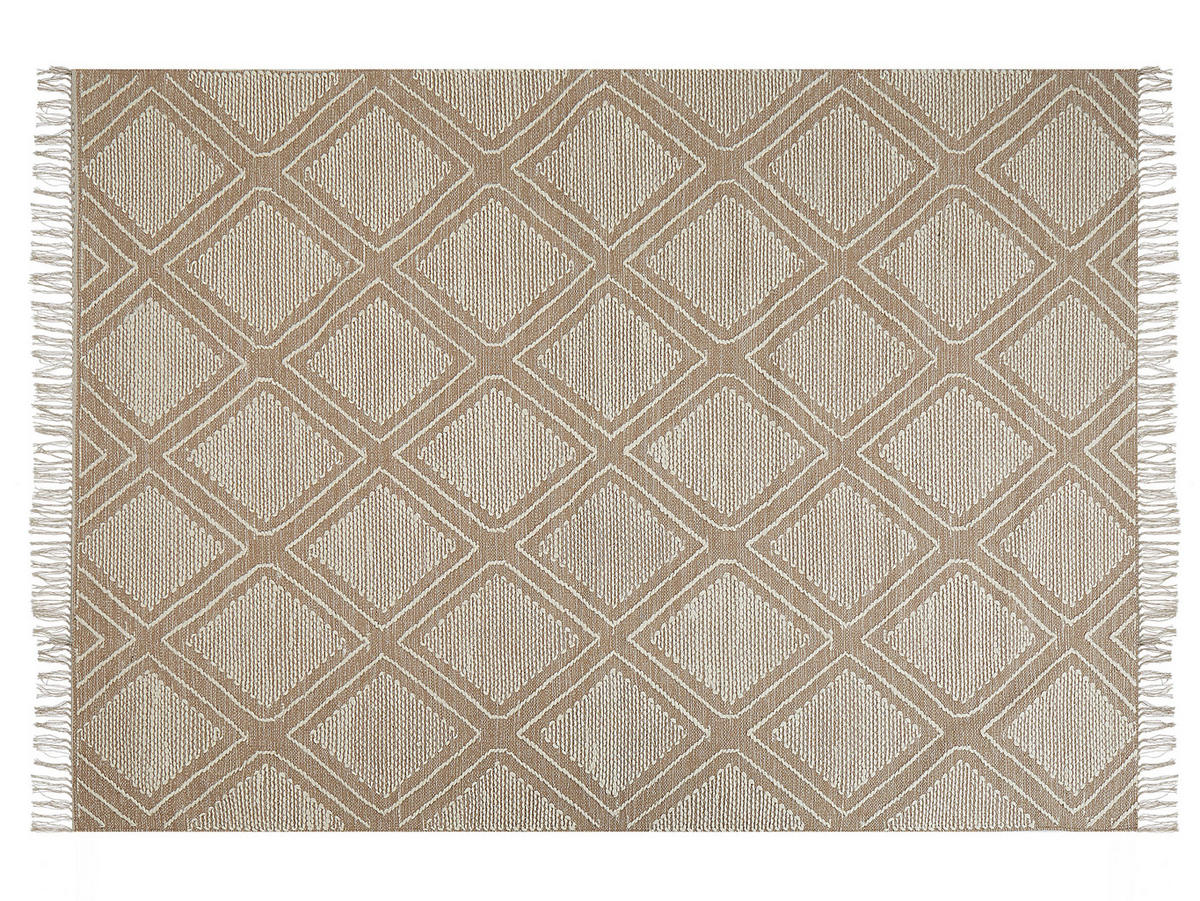 KURZFLOR-TEPPICH Kacem 230/160 cm - Beige, Textil (160/230cm) - Beliani