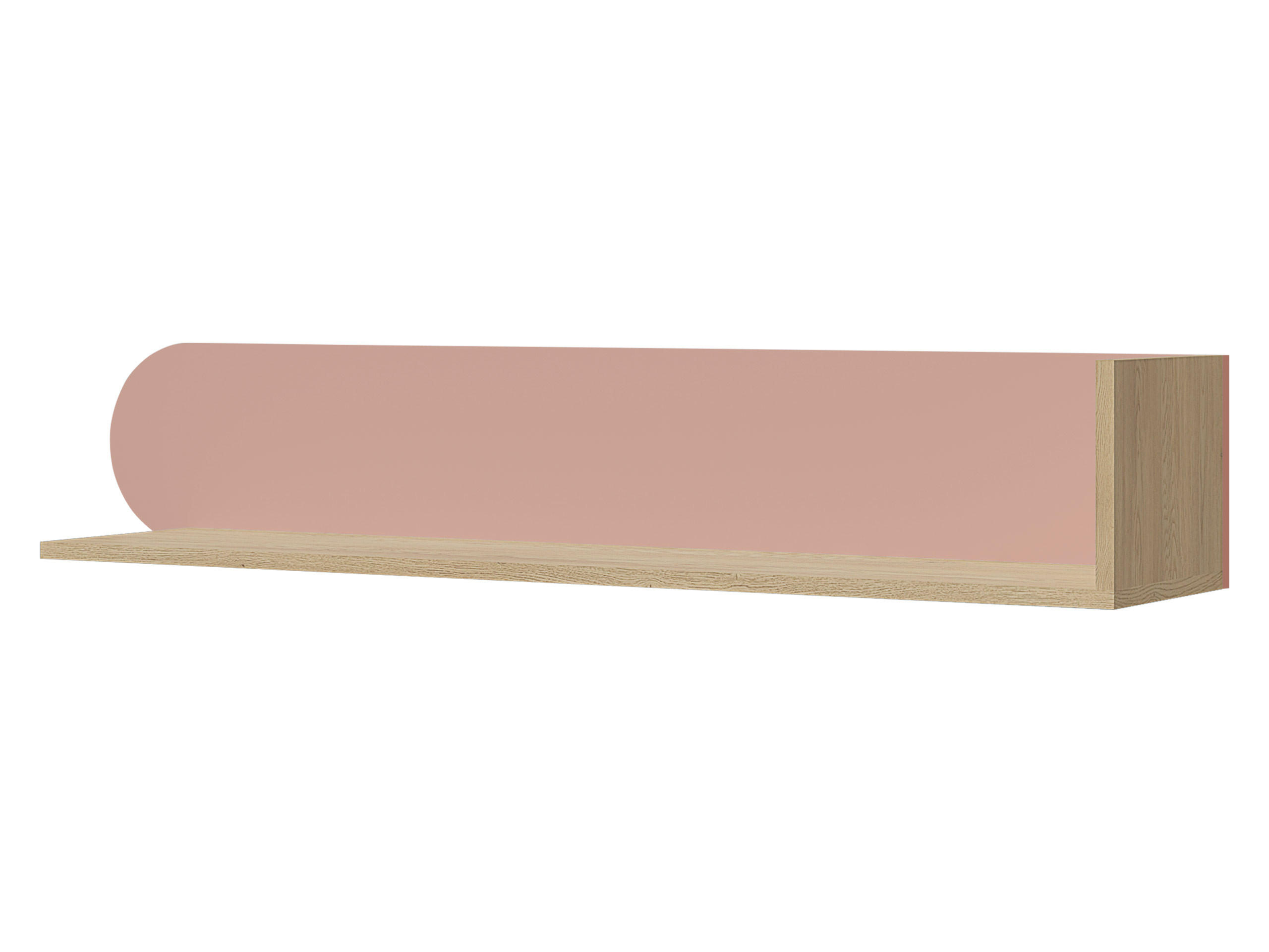 Mirjan24 Kinder-Wandregal Eiche, Rosa 120x20x25 cm