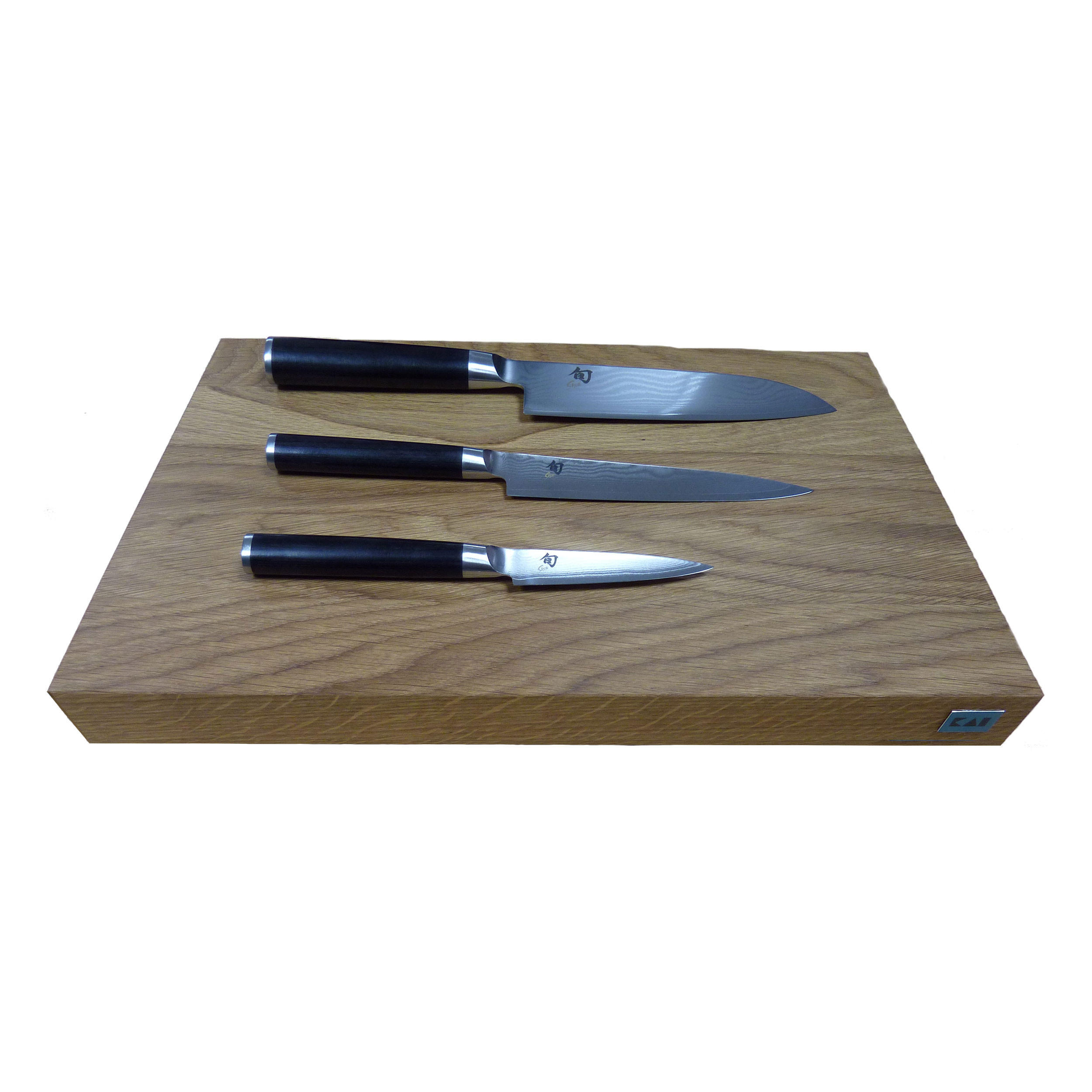 HACKBRETT-SET Shun, 4-tlg. Santoku - Silberfarben, Metall (30/47cm) - Kai Messer