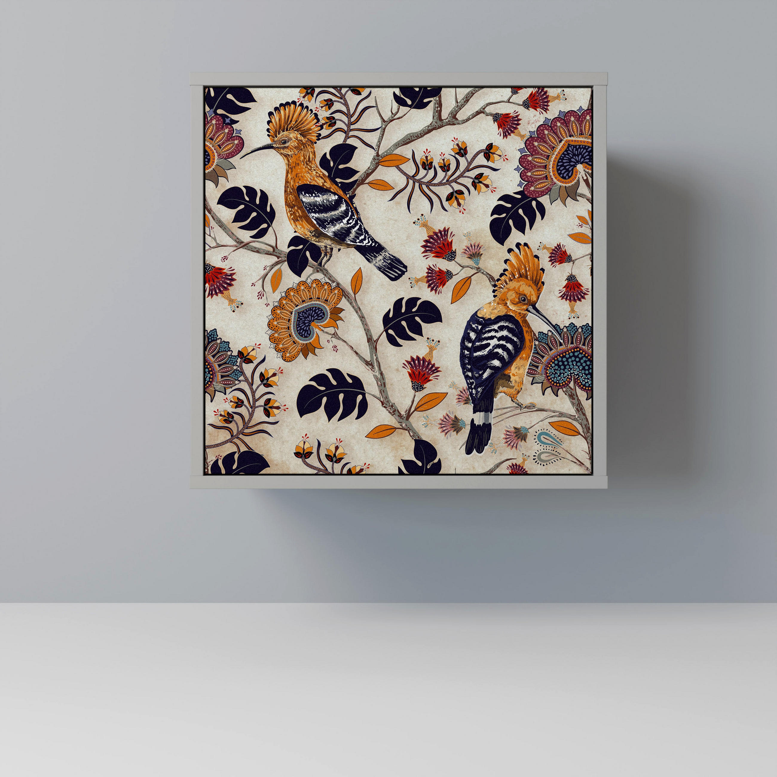 SIDEBOARD EMINENT HOOPOE, Grau, 57,5x42x57,5 cm, Ohne Füße - Multicolor/Grau, Holzwerkstoff (57.5/57.5/42cm) - SpaceRebels