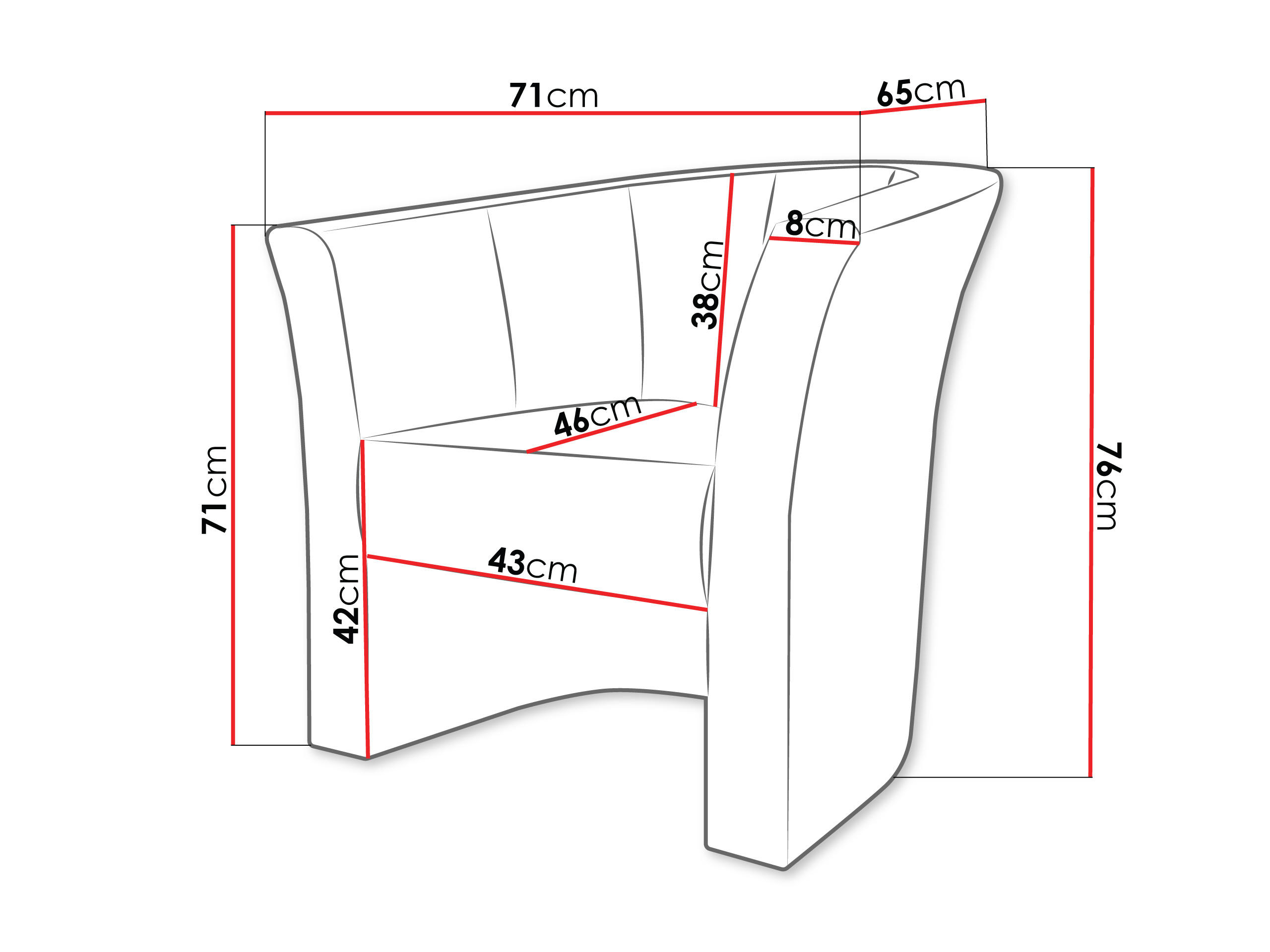 Thumbnail - Mirjan24 Sessel, Weiß, Holzwerkstoff, 1-Sitzer, 71x76x65 cm, Wohnzimmer, Sessel, Polstersessel