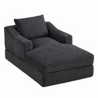 LOUNGESESSEL mit Doppelschicht-Design Cord Dunkelgrau - Dunkelgrau, Textil (162/68/100cm) - Meubliv