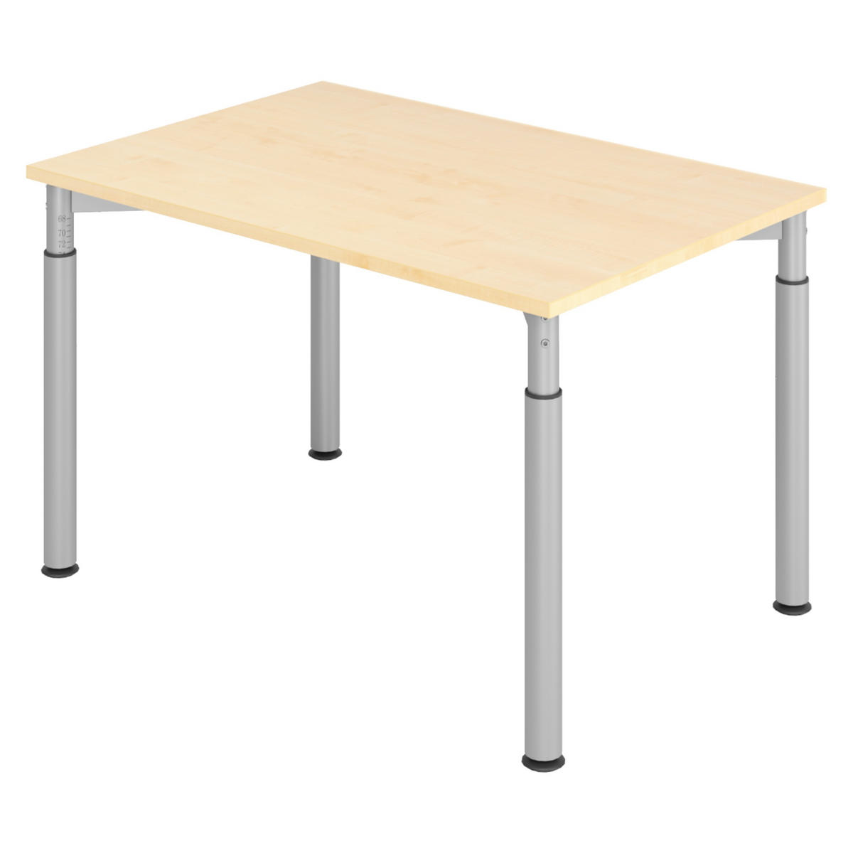 SCHREIBTISCH Serie-Y 80/120/74 cm in Ahornfarben/Silberfarben - Silberfarben/Ahornfarben, Holzwerkstoff (80/120/74cm) - bümö