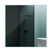 LED SPIEGEL 50 cm x 50 cm Qadratisch Kaltweiß 6500K - Blaugrau, Glas (50/50/2.4cm) - TULUP