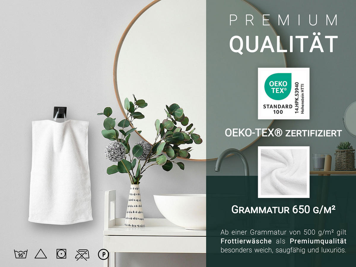 GÄSTETÜCHER, 10er-Set, 100% Baumwolle - Weiß, Textil (30/50cm) - Zollner