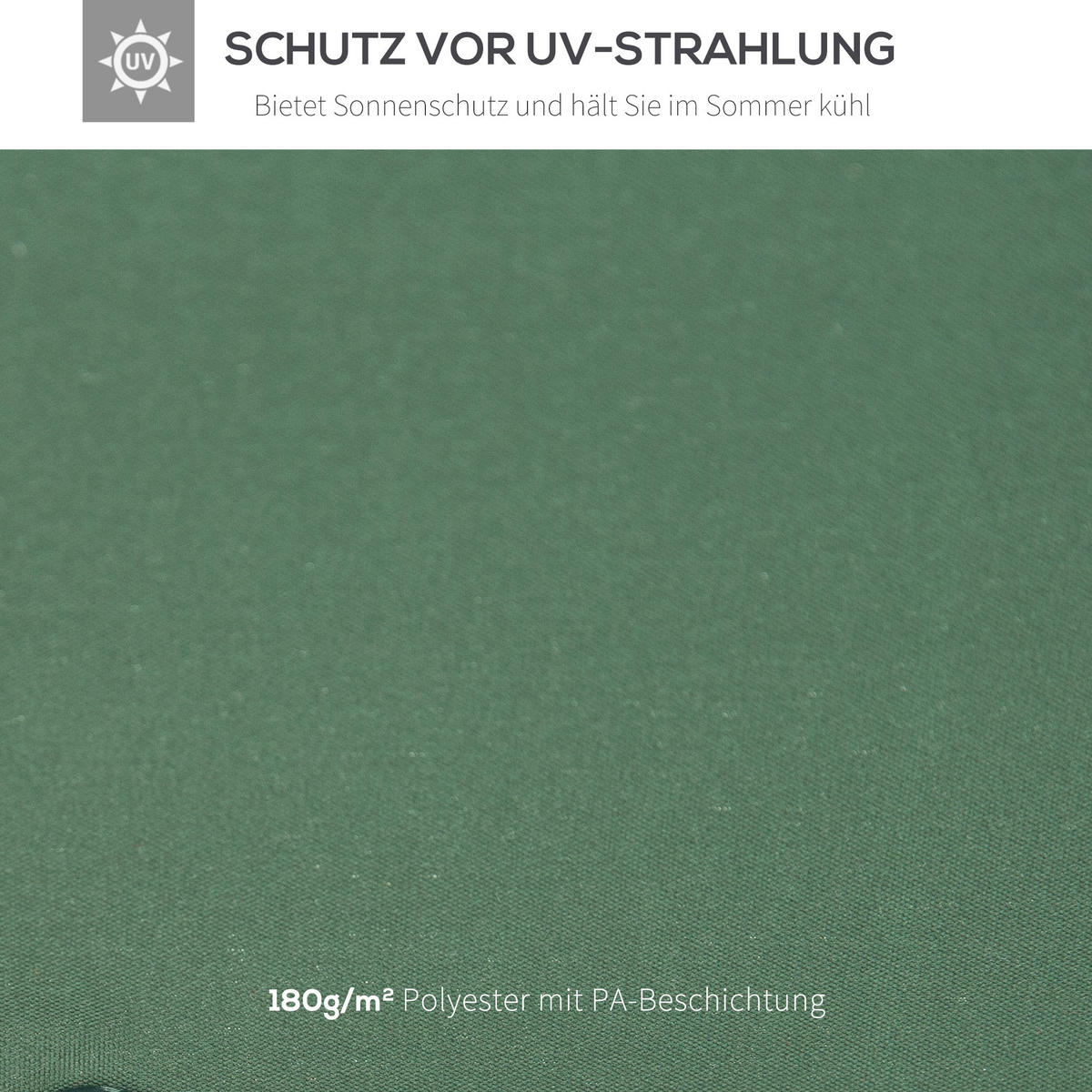 ERSATZDACH, Polyester, Dunkelgrün - Grün, Kunststoff (300/1/300cm) - Outsunny