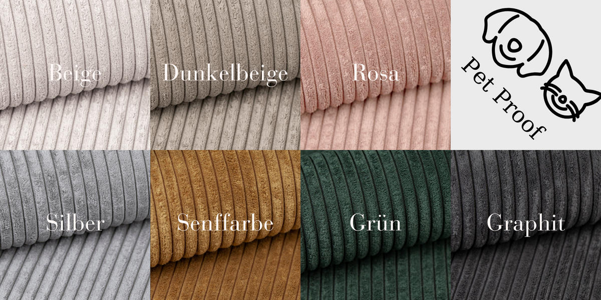 ECKSOFA Carlos Mit Schlaffunktion und Bettkasten Elegante Stoff Poso Silber - Silberfarben, Holz/Textil (348/142cm) - Kaiser Möbel