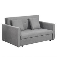 SCHLAFSOFA 2-Sitzer Sofa mit Bettfunktion Polstersofa mit Stauraum, Rückenkissen - Grau, Holzwerkstoff/Kunststoff (101/81/152cm) - HOMCOM