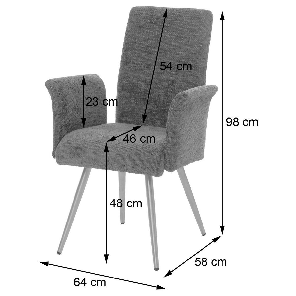 ESSZIMMER-SET 5er-Set - Grau, Textil (160/100/65cm) - MCW
