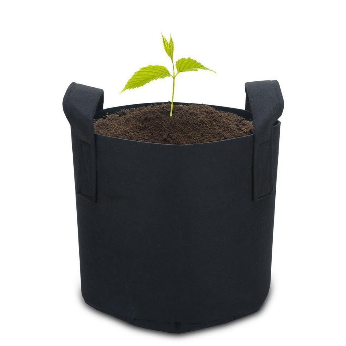PFLANZSACK Vliesstoff 60/40 cm (2-tlg. Set) - Schwarz, Textil (40/60cm) - Intirilife