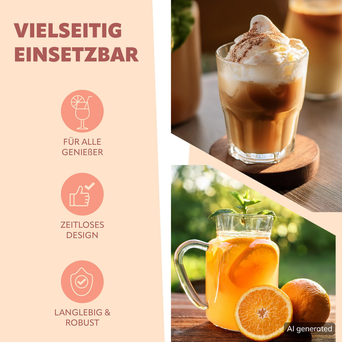 GLAS-TRINKHALME aus Borosilikatglas, gerade Form - Transparent, Glas (0.8/20cm) - bremermann