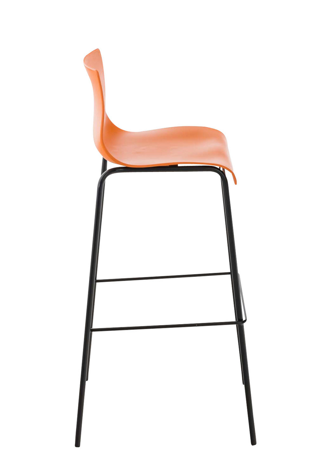 BARHOCKER 2er Set Kunststoff orange - Schwarz/Orange, Kunststoff/Metall (43/100/48cm) - CLP