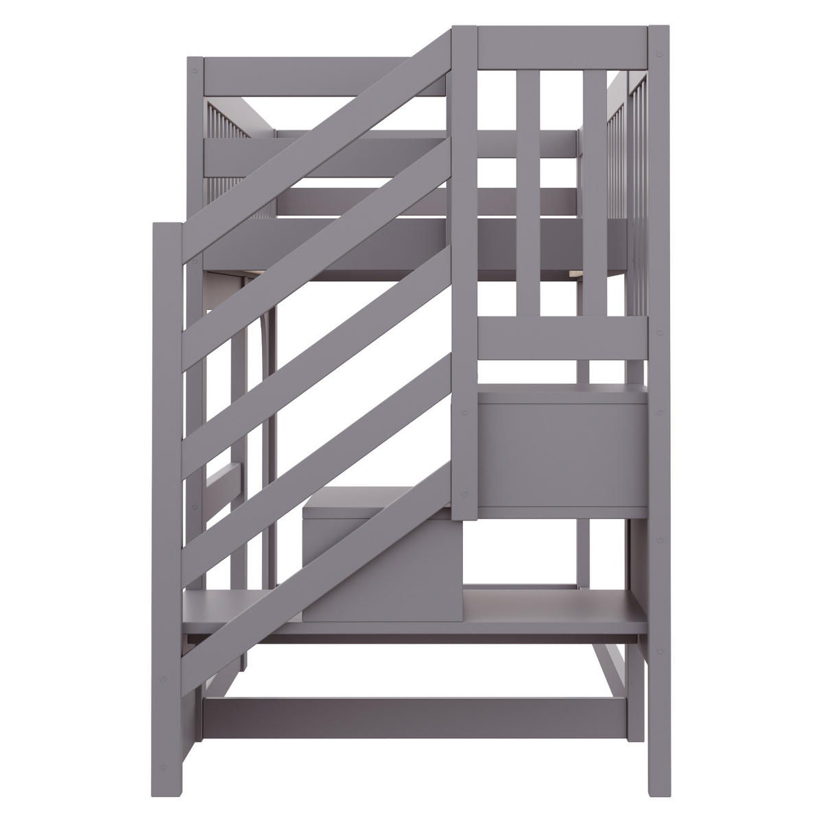 HOCHBETT 90/200 cm aus Holz mit Stauraum, Grau - Grau, Holz (90/200cm) - OKMYHOME